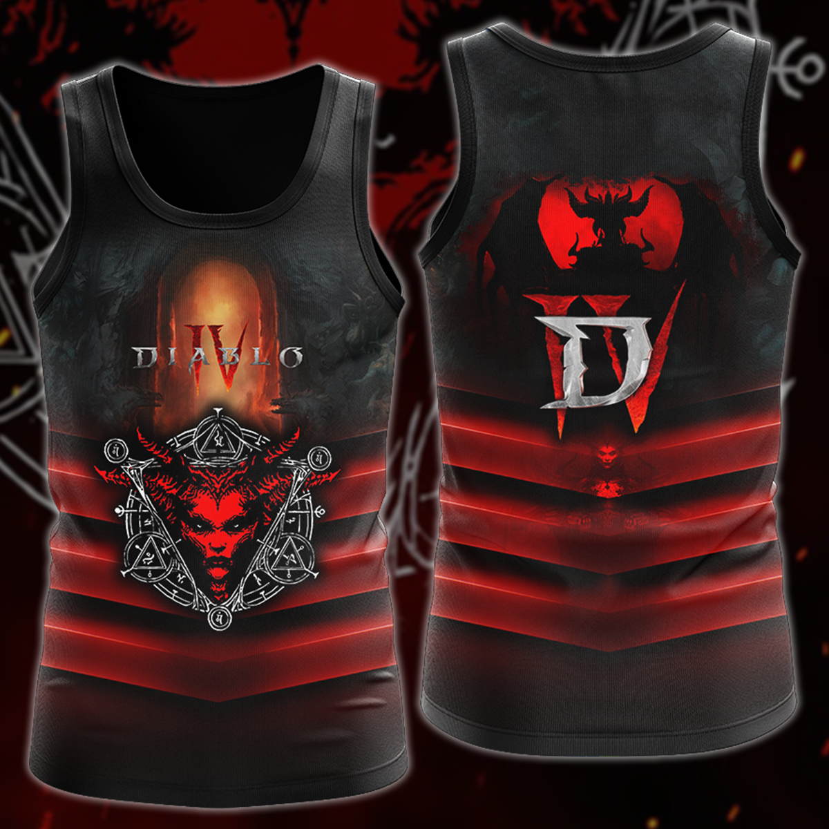 Diablo IV Video Game 3D All Over Printed T-shirt Tank Top Zip Hoodie Pullover Hoodie Hawaiian Shirt Beach Shorts Jogger Tank Top