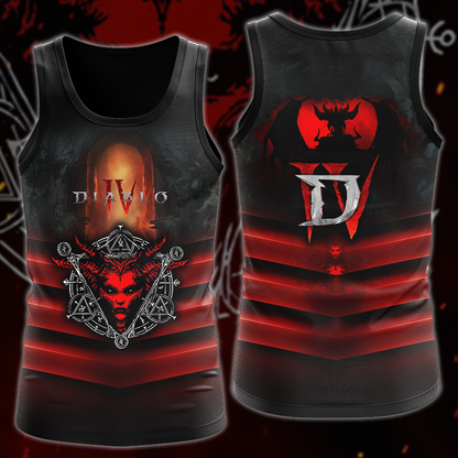 Diablo IV Video Game 3D All Over Printed T-shirt Tank Top Zip Hoodie Pullover Hoodie Hawaiian Shirt Beach Shorts Jogger Tank Top