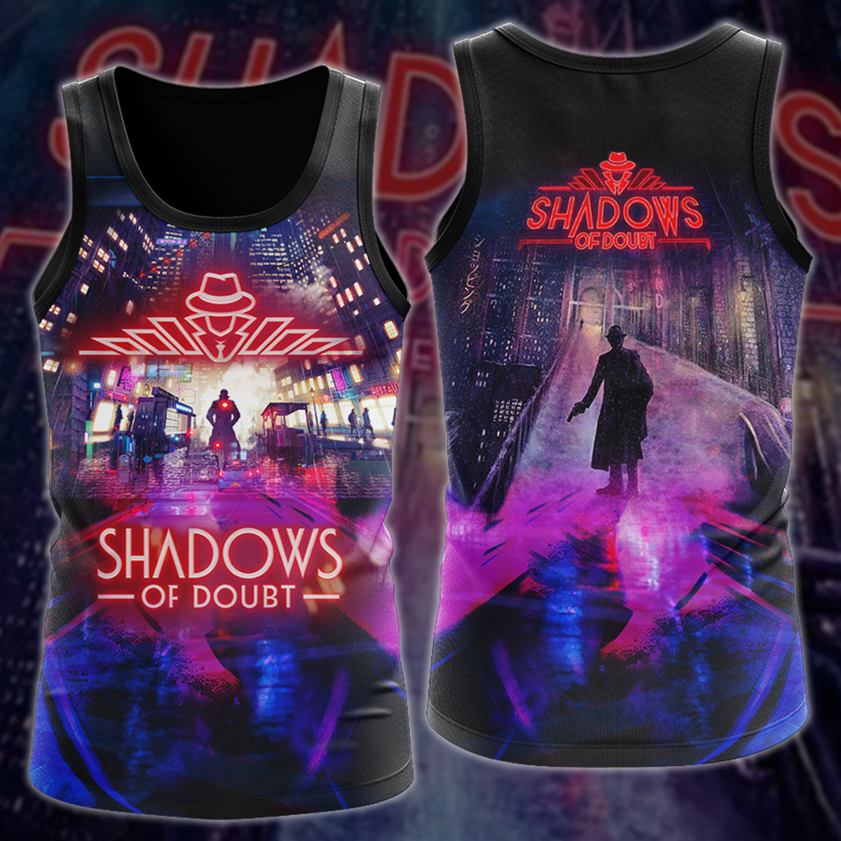 Shadows of Doubt Video Game 3D All Over Printed T-shirt Tank Top Zip Hoodie Pullover Hoodie Hawaiian Shirt Beach Shorts Jogger Tank Top