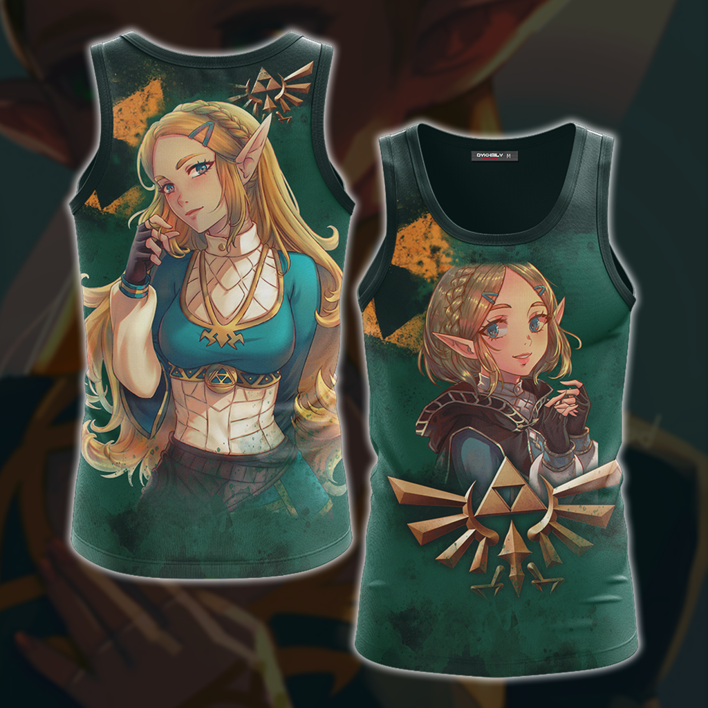 Princess Zelda The Legend of Zelda All Over Print T-shirt Zip Hoodie Pullover Hoodie Tank Top
