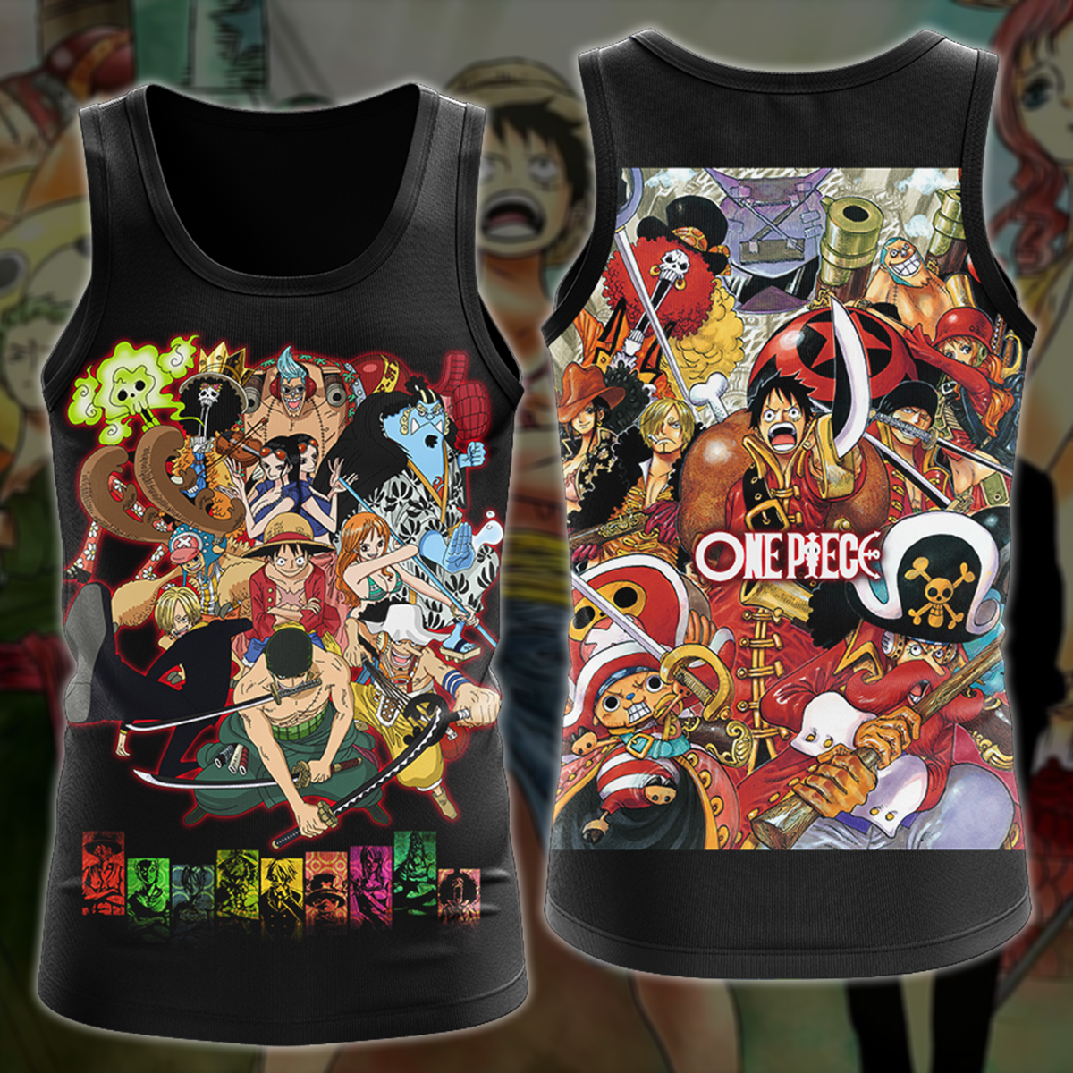 One Piece Straw Hat Pirates Anime Manga 3D All Over Print T-shirt Tank Top Zip Hoodie Pullover Hoodie Hawaiian Shirt Beach Shorts Jogger Tank Top