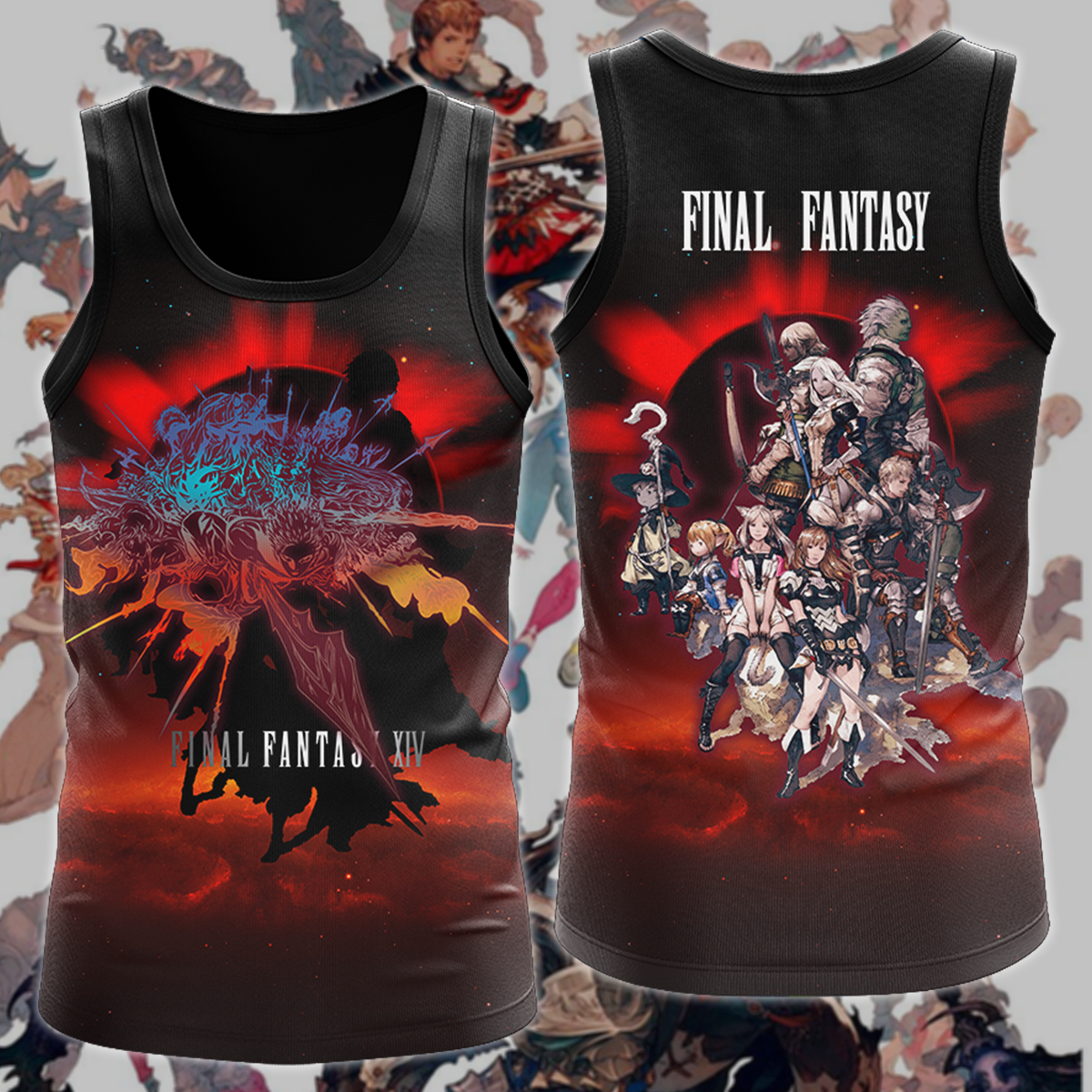 Final Fantasy XIV Video Game 3D All Over Print T-shirt Tank Top Zip Hoodie Pullover Hoodie Hawaiian Shirt Beach Shorts Jogger Tank Top