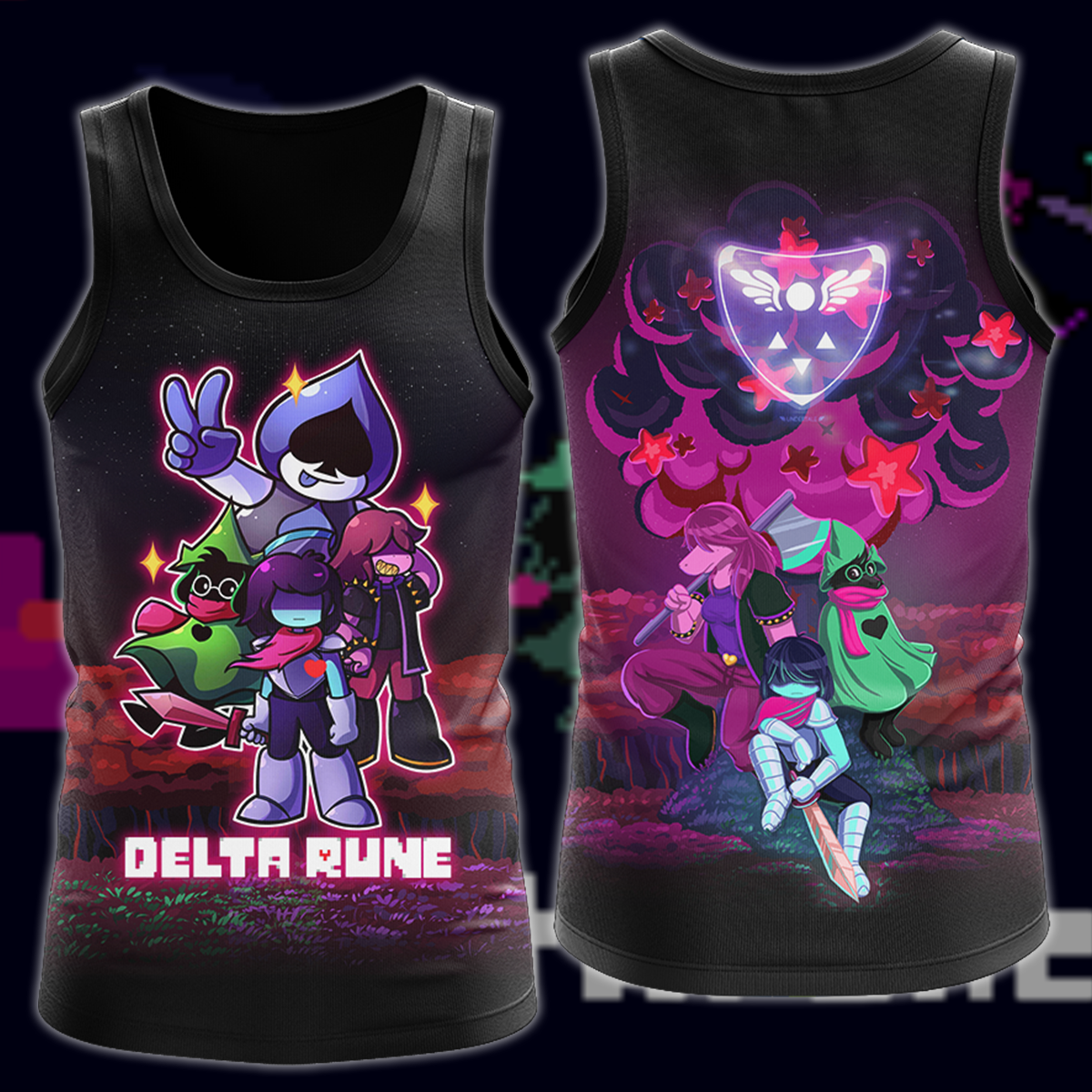 Deltarune Video Game 3D All Over Printed T-shirt Tank Top Zip Hoodie Pullover Hoodie Hawaiian Shirt Beach Shorts Jogger Tank Top