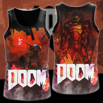 Doom Video Game 3D All Over Print T-shirt Tank Top Zip Hoodie Pullover Hoodie Hawaiian Shirt Beach Shorts Jogger Tank Top