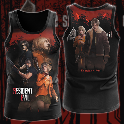 Resident Evil: Leon & Ashley Video Game 3D All Over Printed T-shirt Tank Top Zip Hoodie Pullover Hoodie Hawaiian Shirt Beach Shorts Jogger Tank Top