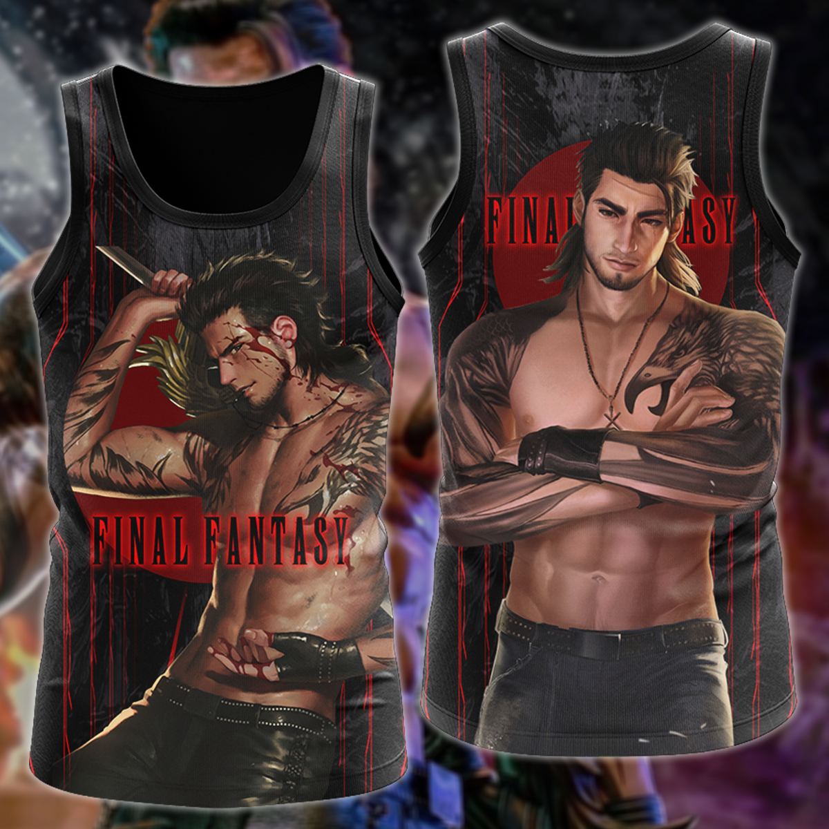 Final Fantasy XV Gladiolus Amicitia Video Game 3D All Over Print T-shirt Tank Top Zip Hoodie Pullover Hoodie Hawaiian Shirt Beach Shorts Jogger Tank Top