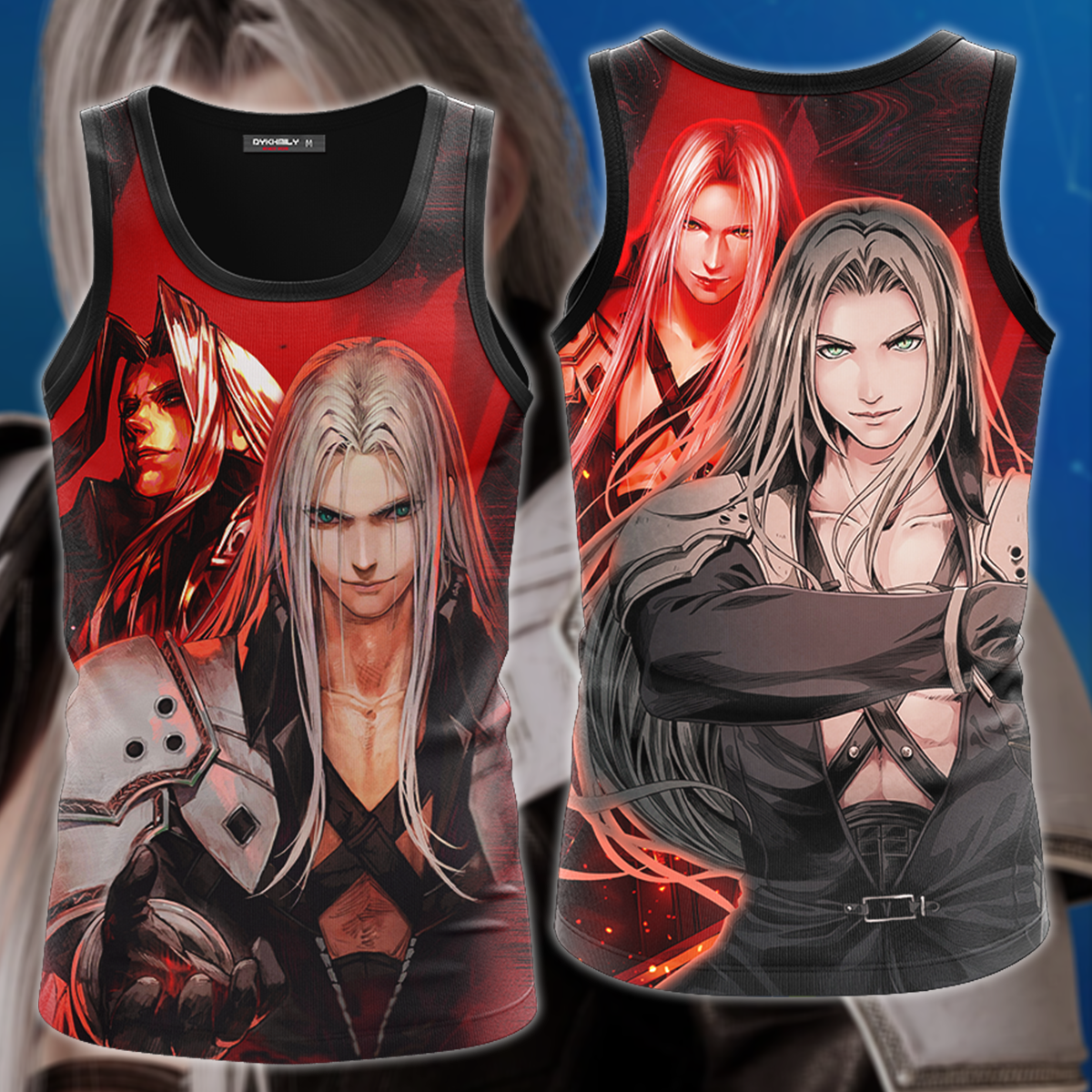 Final Fantasy VII Sephiroth Video Game 3D All Over Print T-shirt Tank Top Zip Hoodie Pullover Hoodie Hawaiian Shirt Beach Shorts Jogger Tank Top