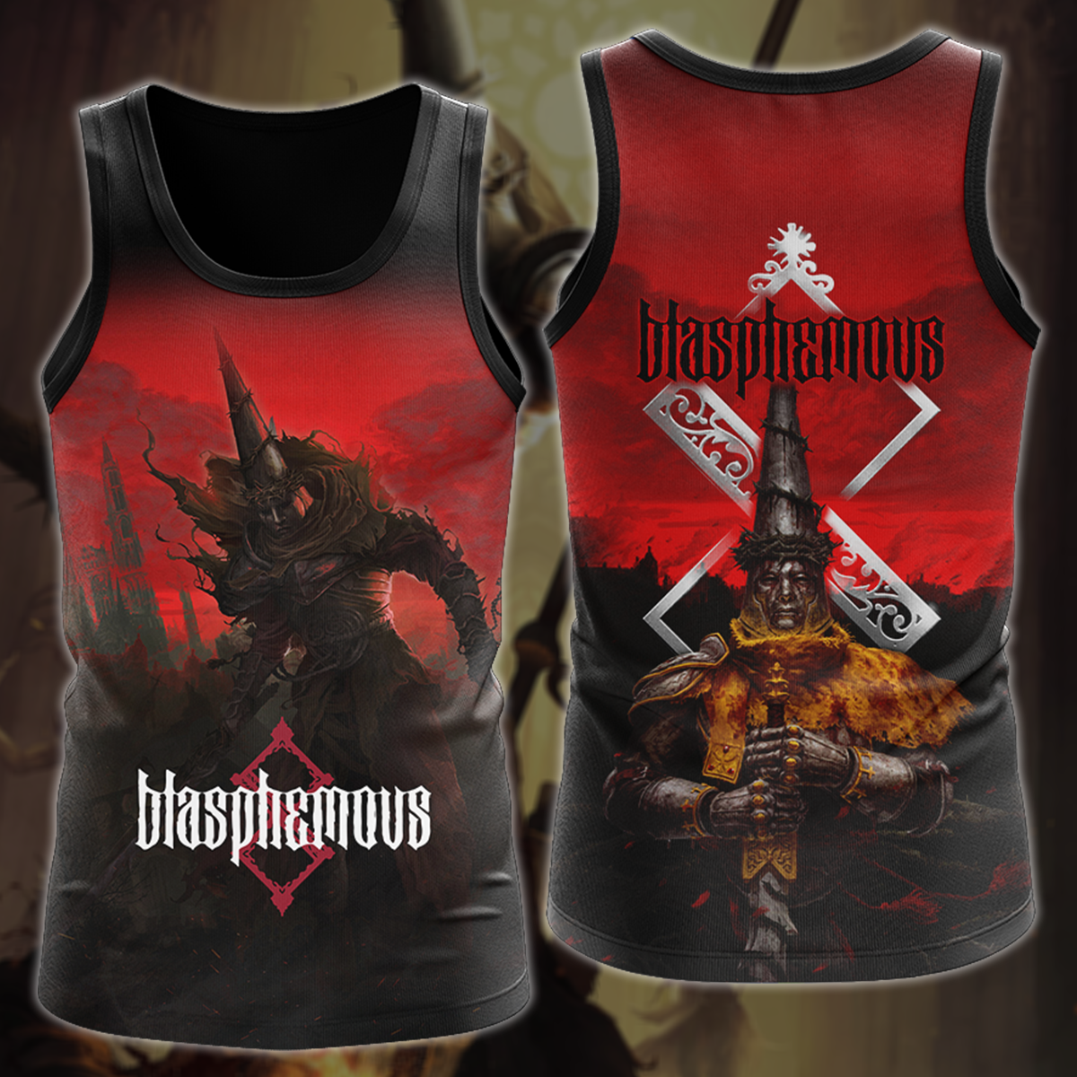 Blasphemous Video Game 3D All Over Printed T-shirt Tank Top Zip Hoodie Pullover Hoodie Hawaiian Shirt Beach Shorts Jogger Tank Top