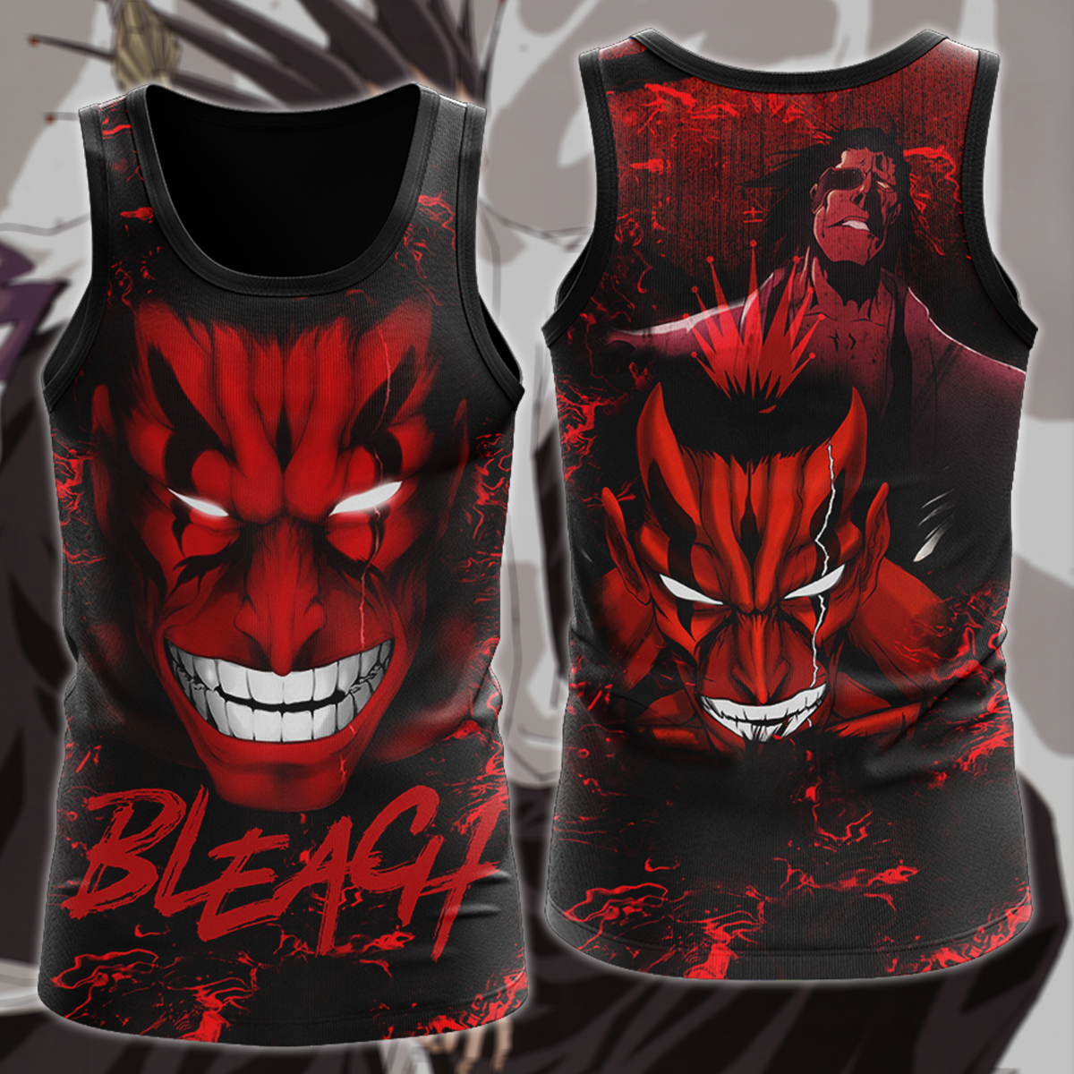 Bleach Kenpachi Zaraki Anime Manga 3D All Over Print T-shirt Tank Top Zip Hoodie Pullover Hoodie Hawaiian Shirt Beach Shorts Jogger Tank Top