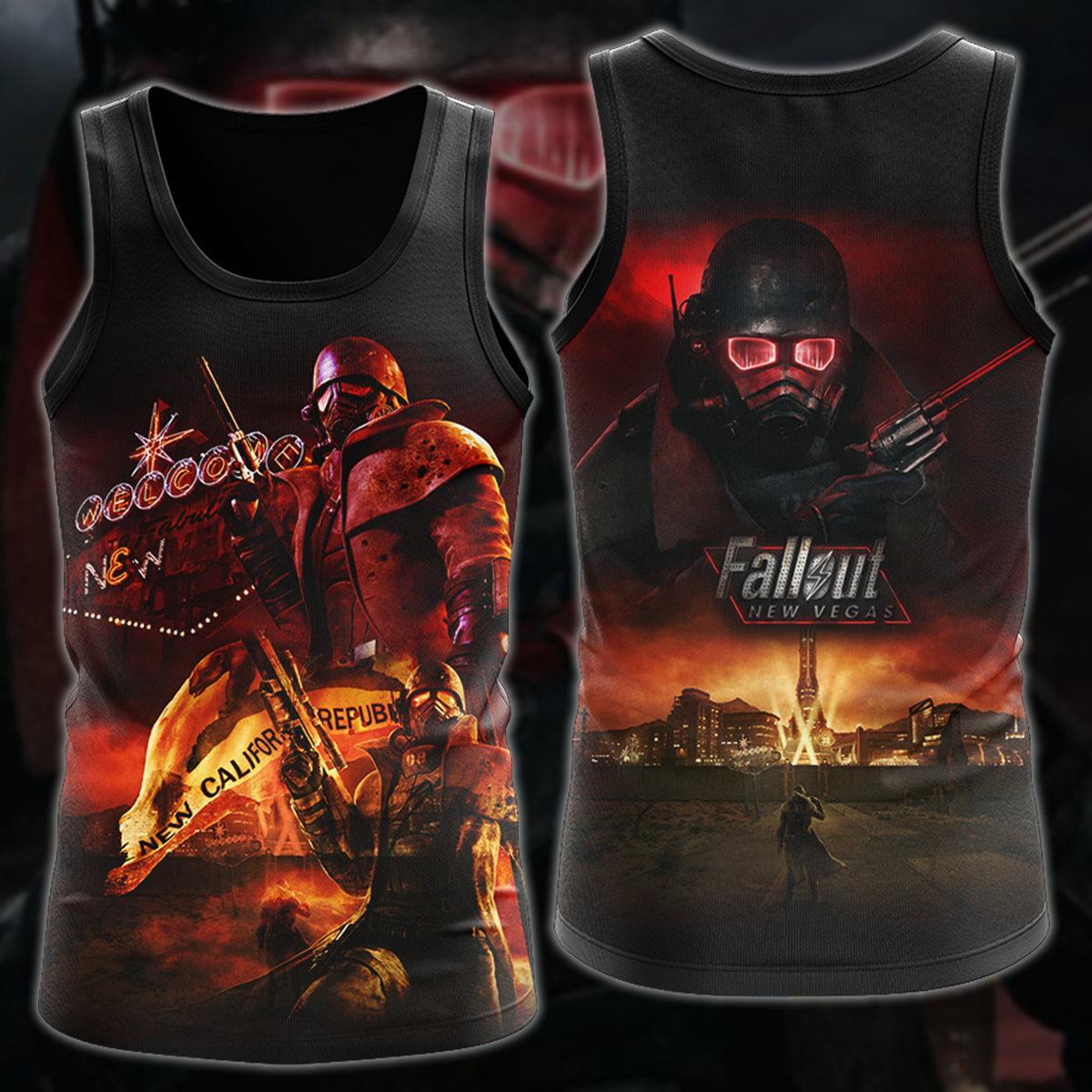 Fallout New Vegas Video Game 3D All Over Printed T-shirt Tank Top Zip Hoodie Pullover Hoodie Hawaiian Shirt Beach Shorts Jogger Tank Top