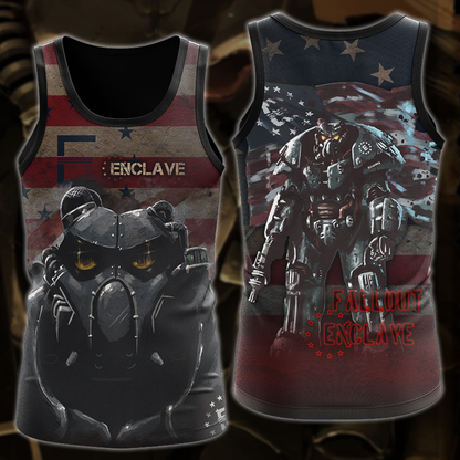Fallout Enclave Video Game 3D All Over Printed T-shirt Tank Top Zip Hoodie Pullover Hoodie Hawaiian Shirt Beach Shorts Jogger Tank Top