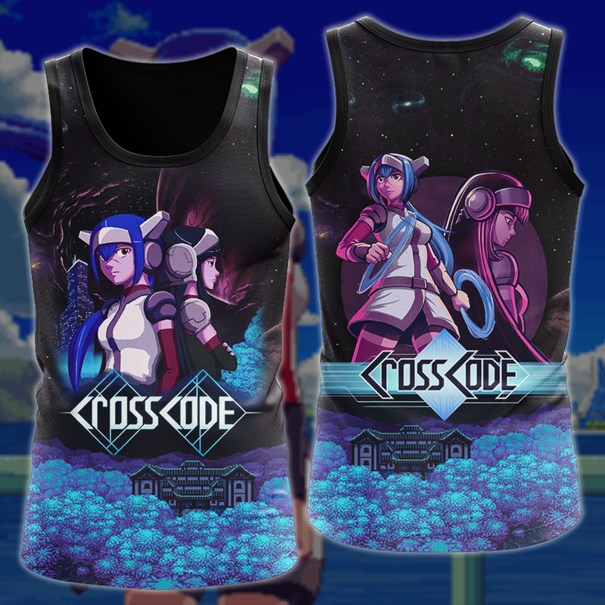 CrossCode Video Game 3D All Over Printed T-shirt Tank Top Zip Hoodie Pullover Hoodie Hawaiian Shirt Beach Shorts Jogger Tank Top