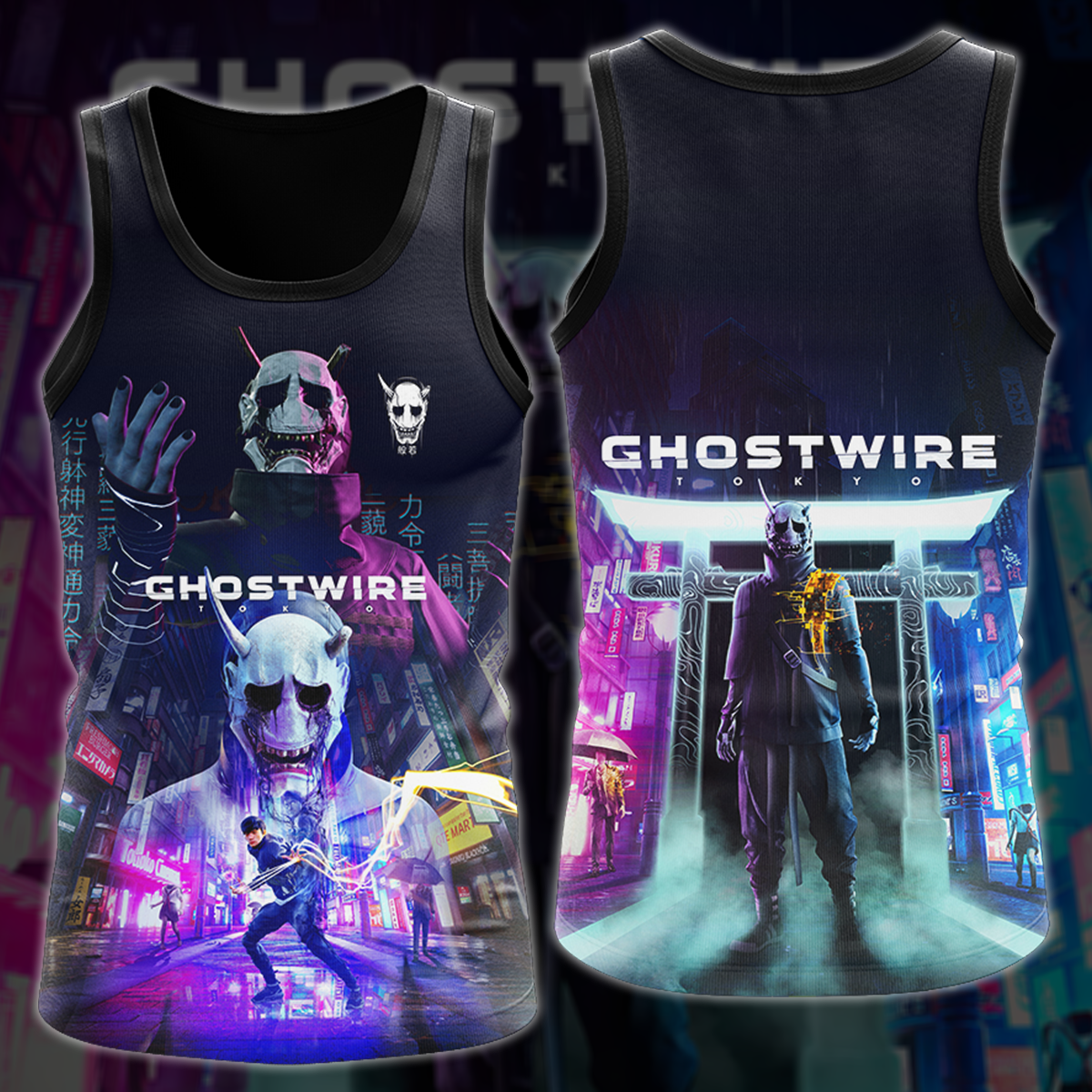 Ghostwire Tokyo Video Game 3D All Over Printed T-shirt Tank Top Zip Hoodie Pullover Hoodie Hawaiian Shirt Beach Shorts Jogger Tank Top