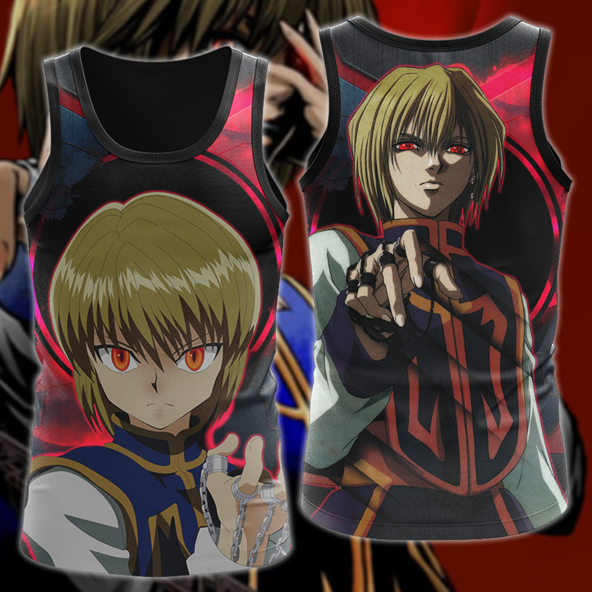 Hunter x Hunber Kurapika 3D All Over Print T-shirt Tank Top Zip Hoodie Pullover Hoodie Hawaiian Shirt Beach Shorts Jogger Tank Top