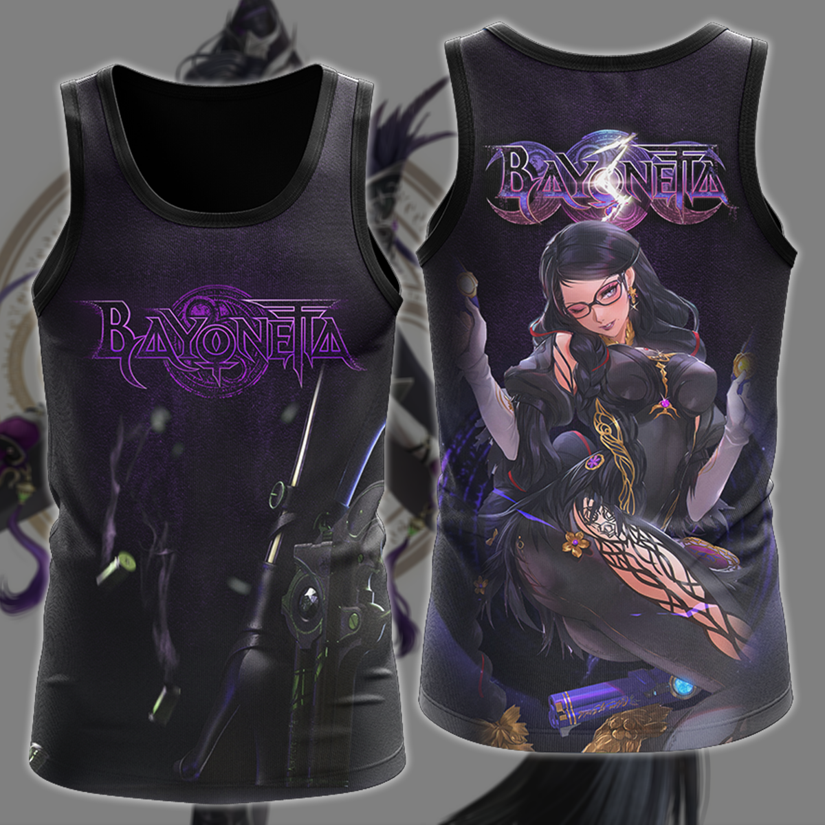 Bayonetta Video Game 3D All Over Print T-shirt Tank Top Zip Hoodie Pullover Hoodie Hawaiian Shirt Beach Shorts Jogger Tank Top