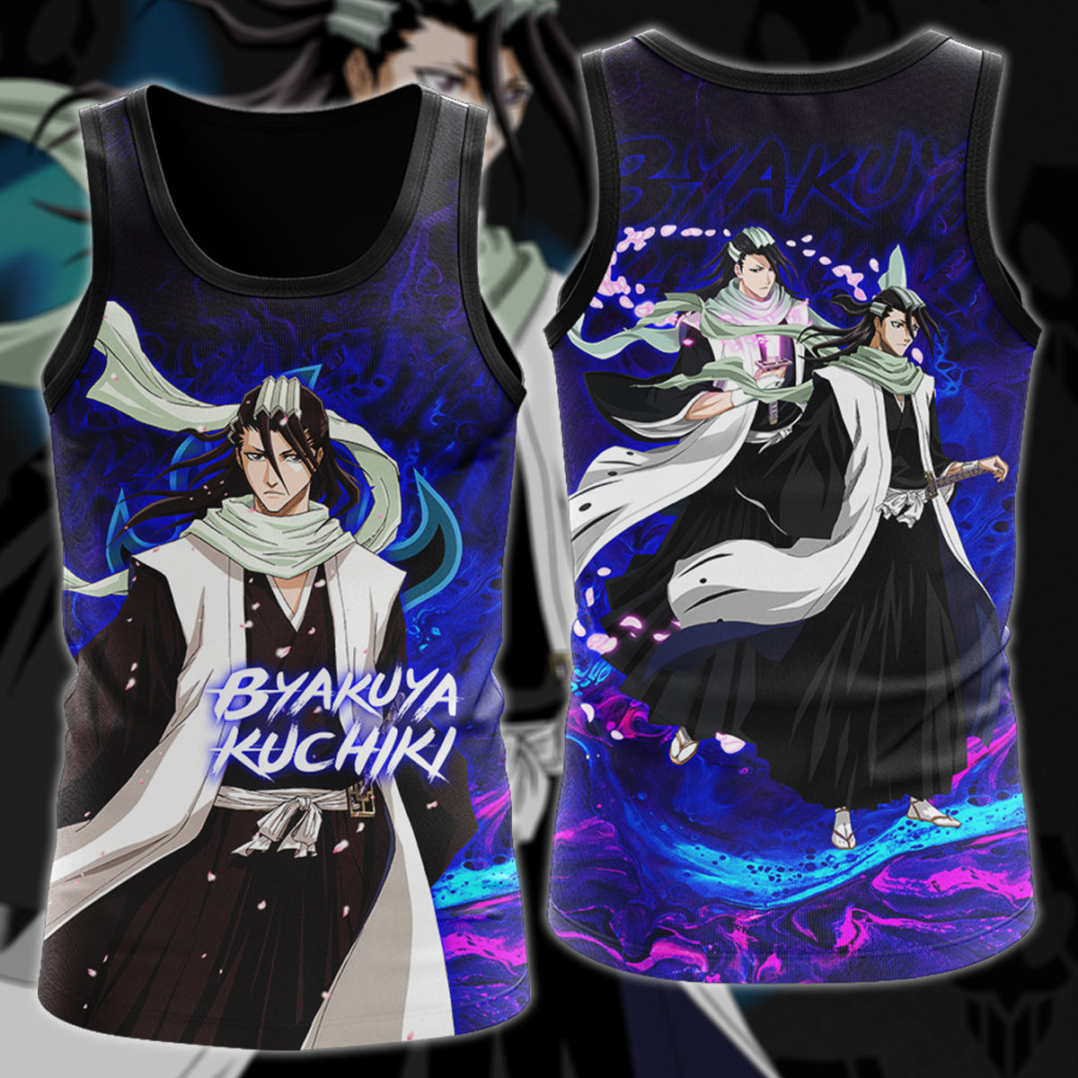 Bleach Byakuya Kuchiki Anime Manga 3D All Over Print T-shirt Tank Top Zip Hoodie Pullover Hoodie Hawaiian Shirt Beach Shorts Jogger Tank Top