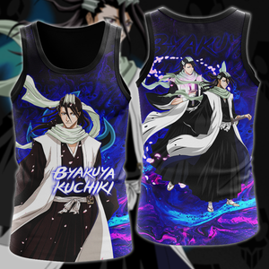 Bleach Byakuya Kuchiki Anime Manga 3D All Over Print T-shirt Tank Top Zip Hoodie Pullover Hoodie Hawaiian Shirt Beach Shorts Jogger Tank Top S 