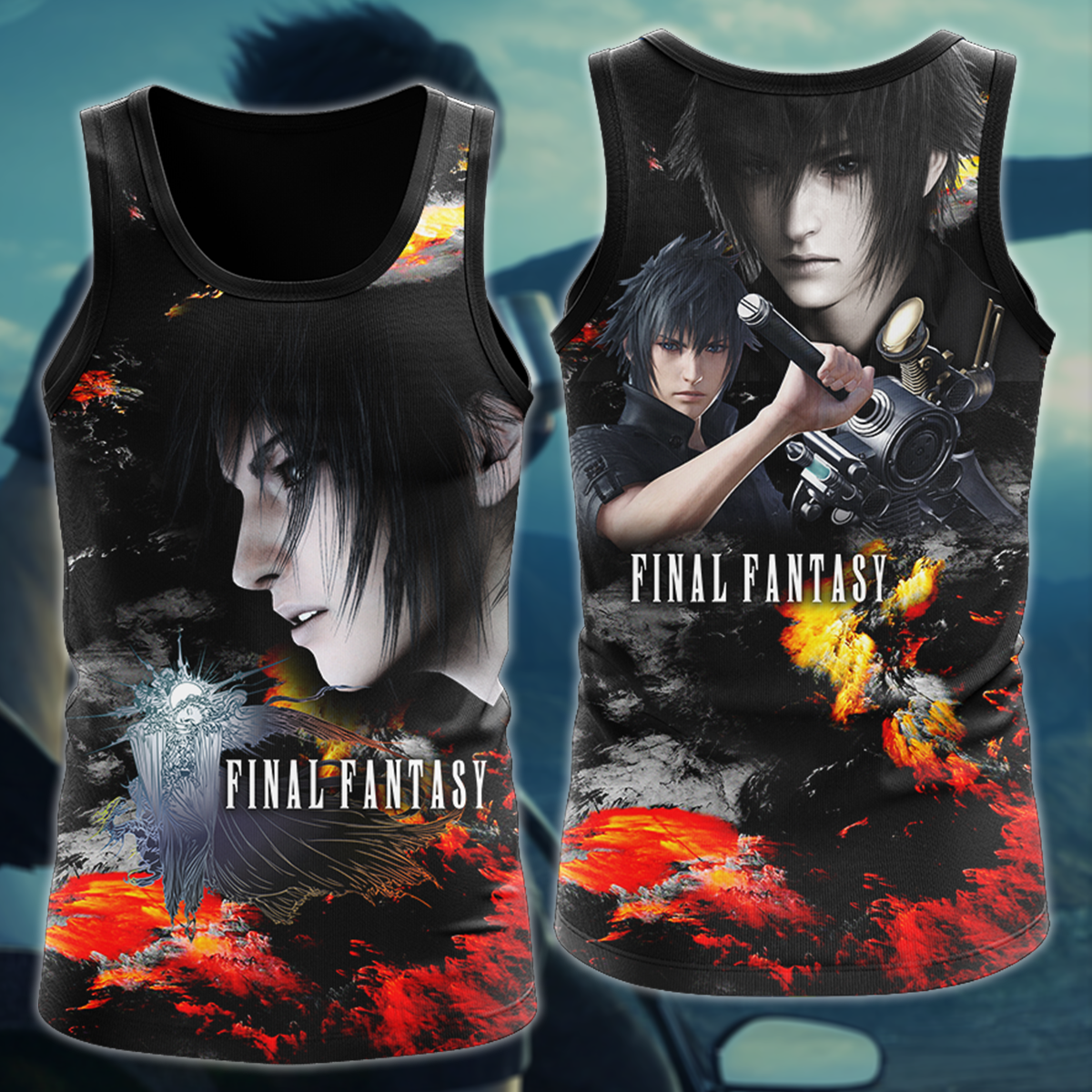 Final Fantasy XV Noctis Video Game 3D All Over Print T-shirt Tank Top Zip Hoodie Pullover Hoodie Hawaiian Shirt Beach Shorts Jogger Tank Top