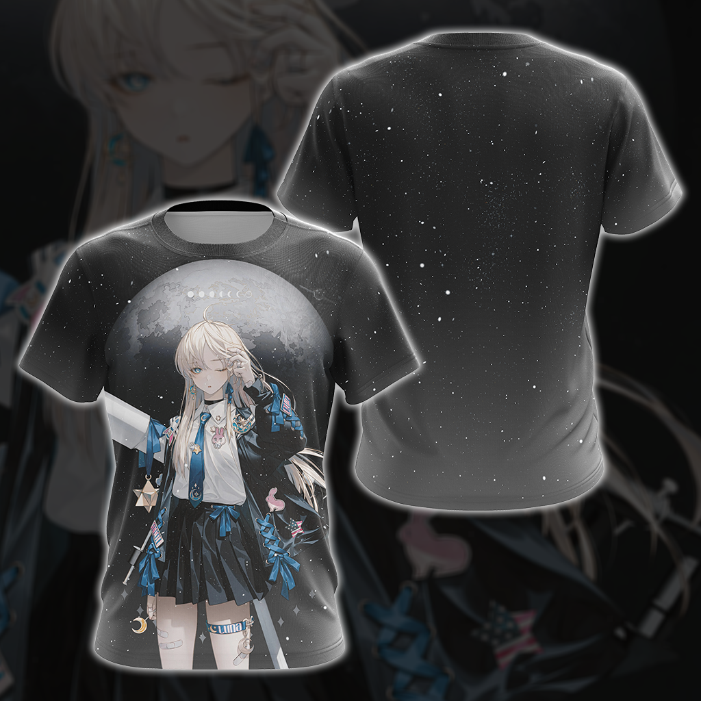 Luna Anime Girl All Over Print T-shirt Tank Top Zip Hoodie Pullover Hoodie T-shirt