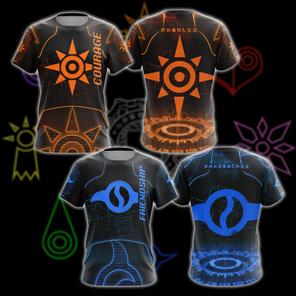 Digimon Friendship All Over Print T-shirt Tank Top Zip Hoodie Pullover Hoodie Hawaiian Shirt