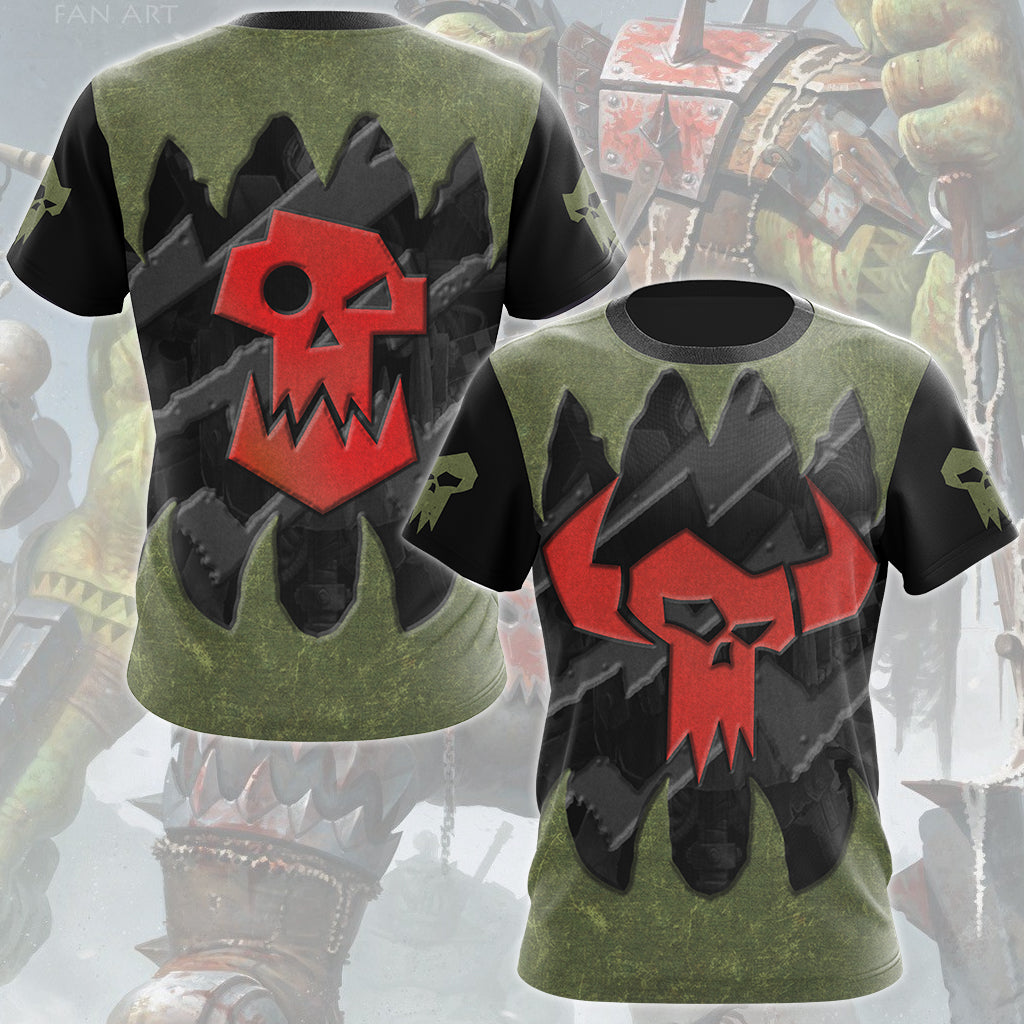 Warhammer 40K Ork Battleworn Insignia All Over Printed T-shirt Tank Top Zip Hoodie Pullover Hoodie Hawaiian Shirt Beach Shorts Joggers T-shirt