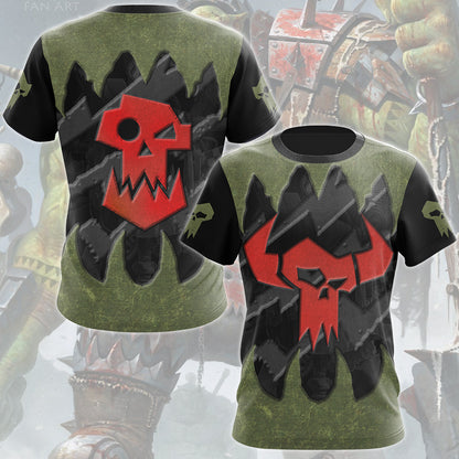 Warhammer 40K Ork Battleworn Insignia All Over Printed T-shirt Tank Top Zip Hoodie Pullover Hoodie Hawaiian Shirt Beach Shorts Joggers T-shirt