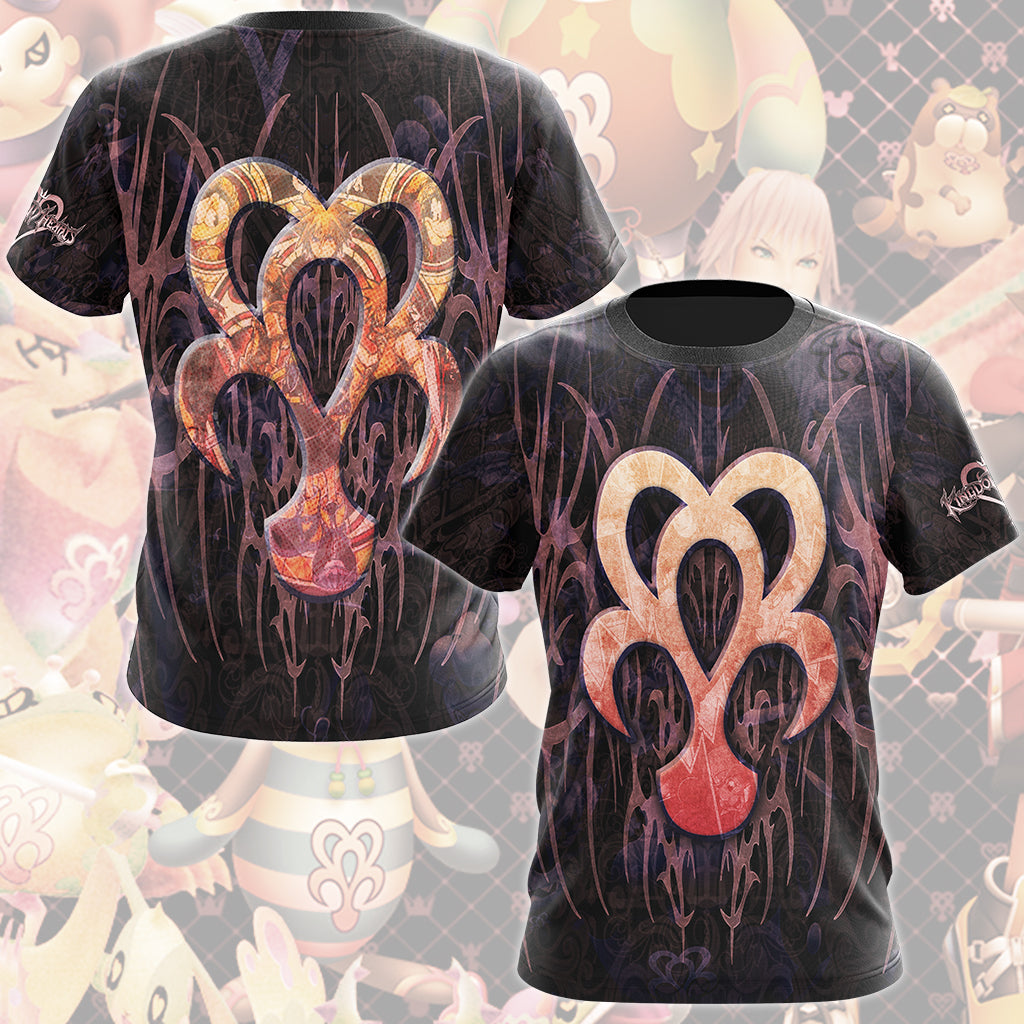 Kingdom Hearts Symbols Dream Eater Spirit Video Game All Over Printed T-shirt Tank Top Zip Hoodie Pullover Hoodie Hawaiian Shirt Beach Shorts Joggers