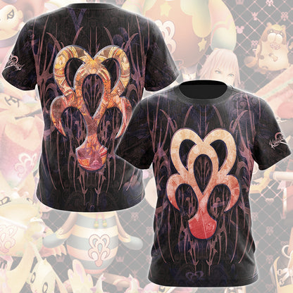 Kingdom Hearts Symbols Dream Eater Spirit Video Game All Over Printed T-shirt Tank Top Zip Hoodie Pullover Hoodie Hawaiian Shirt Beach Shorts Joggers