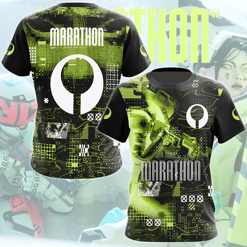 Marathon Video Game All Over Printed T-shirt Tank Top Zip Hoodie Pullover Hoodie Hawaiian Shirt Beach Shorts Joggers T-shirt