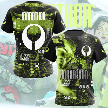 Marathon Video Game All Over Printed T-shirt Tank Top Zip Hoodie Pullover Hoodie Hawaiian Shirt Beach Shorts Joggers T-shirt