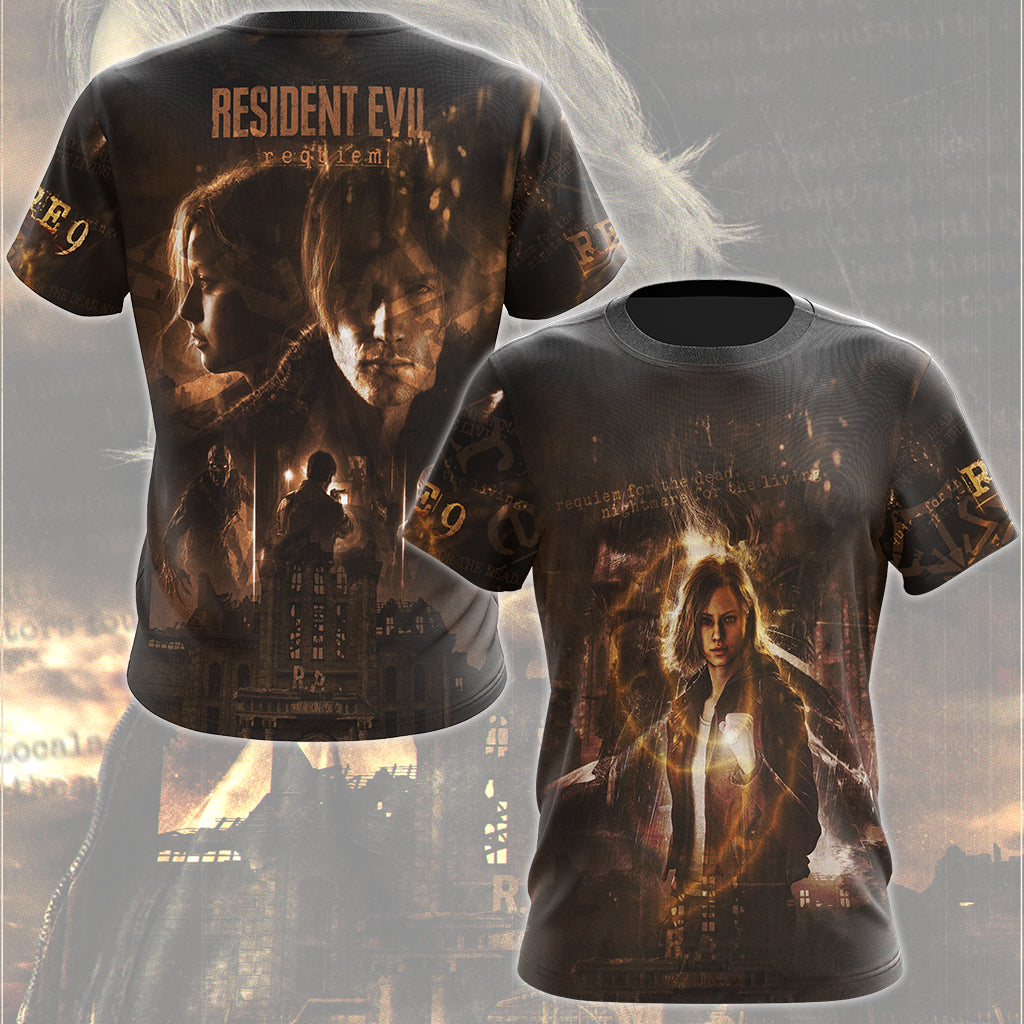 Resident Evil Requiem Video Game All Over Printed T-shirt Tank Top Zip Hoodie Pullover Hoodie Hawaiian Shirt Beach Shorts Joggers