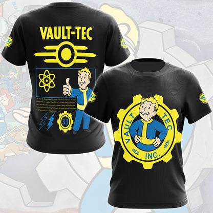 Fallout Vault-Tec Corporation Video Game All Over Printed T-shirt Tank Top Zip Hoodie Pullover Hoodie Hawaiian Shirt Beach Shorts Joggers