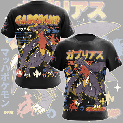 Pokemon Garchomp Video Game All Over Printed T-shirt Tank Top Zip Hoodie Pullover Hoodie Hawaiian Shirt Beach Shorts Joggers