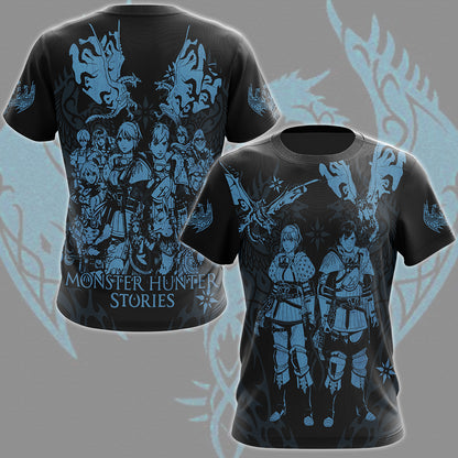 Monster Hunter Stories 3: Twisted Reflection Video Game All Over Printed T-shirt Tank Top Zip Hoodie Pullover Hoodie Hawaiian Shirt Beach Shorts Joggers