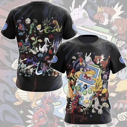 Pokemon Dragon Type Club Video Game All Over Printed T-shirt Tank Top Zip Hoodie Pullover Hoodie Hawaiian Shirt Beach Shorts Joggers