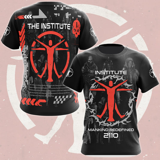 Fallout The Institute Video Game All Over Printed T-shirt Tank Top Zip Hoodie Pullover Hoodie Hawaiian Shirt Beach Shorts Joggers