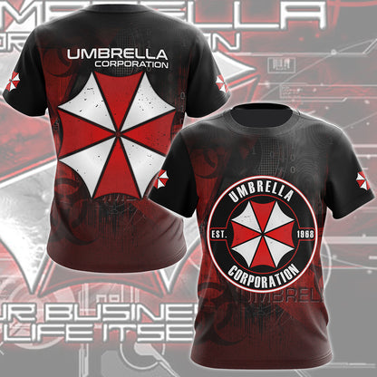 Resident Evil Umbrella Corporation Video Game All Over Printed T-shirt Tank Top Zip Hoodie Pullover Hoodie Hawaiian Shirt Beach Shorts Joggers T-shirt