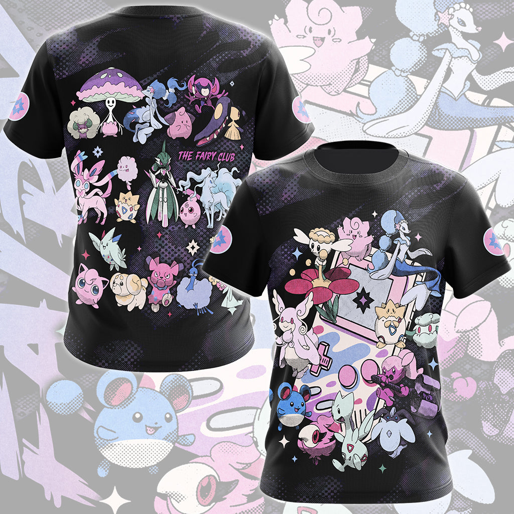 Pokemon Fairy Type Club Video Game All Over Printed T-shirt Tank Top Zip Hoodie Pullover Hoodie Hawaiian Shirt Beach Shorts Joggers