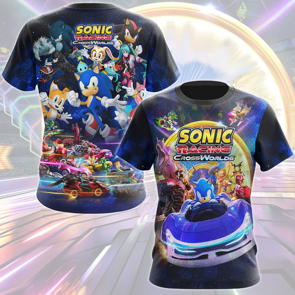 Sonic Racing: CrossWorlds Video Game All Over Printed T-shirt Tank Top Zip Hoodie Pullover Hoodie Hawaiian Shirt Beach Shorts Joggers T-shirt