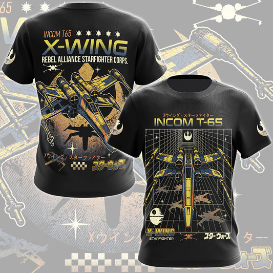 Star Wars X-Wing Star Fighter Video Game All Over Printed T-shirt Tank Top Zip Hoodie Pullover Hoodie Hawaiian Shirt Beach Shorts Joggers T-shirt