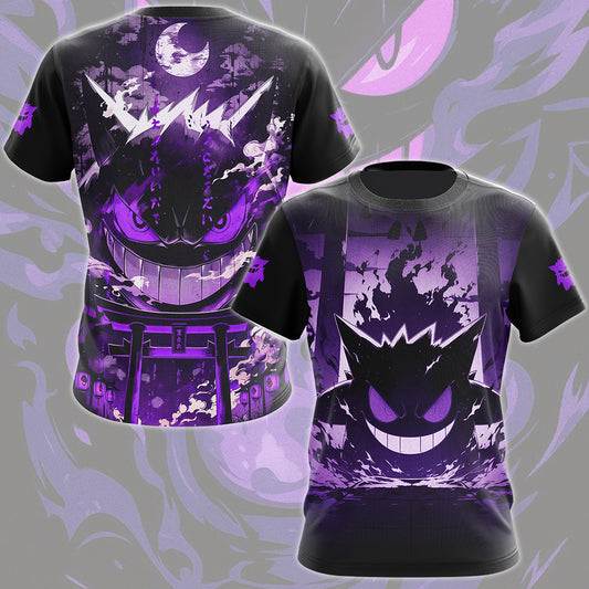 Pokemon Gengar Anime Video Game All Over Printed T-shirt Tank Top Zip Hoodie Pullover Hoodie Hawaiian Shirt Beach Shorts Joggers