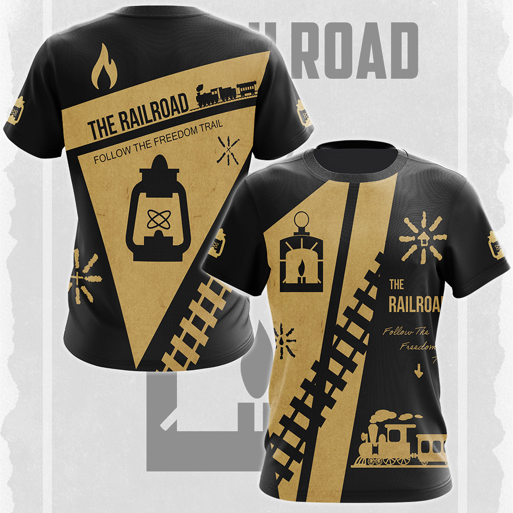 Fallout The Railroad Video Game All Over Printed T-shirt Tank Top Zip Hoodie Pullover Hoodie Hawaiian Shirt Beach Shorts Joggers