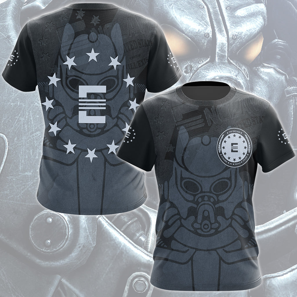 Fallout The Enclave Video Game All Over Printed T-shirt Tank Top Zip Hoodie Pullover Hoodie Hawaiian Shirt Beach Shorts Joggers