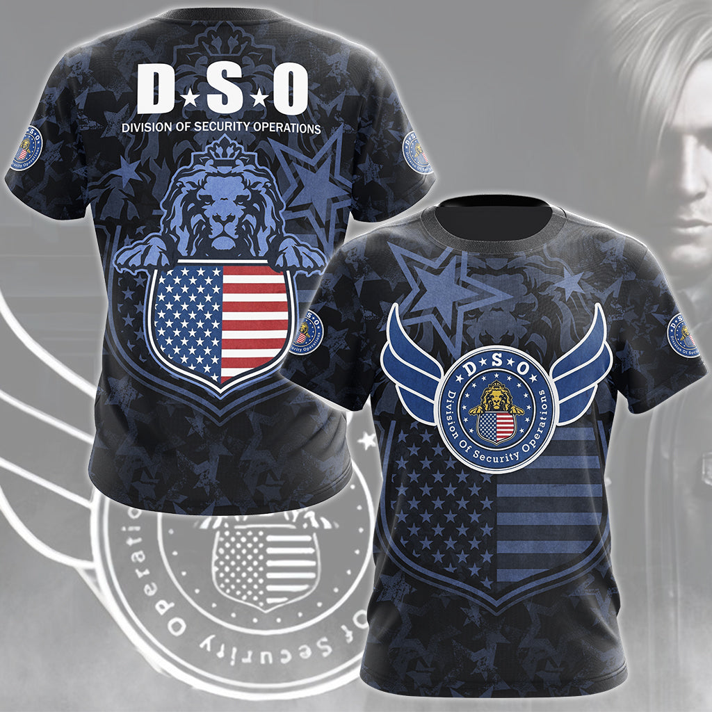 Resident Evil Division of Security Operations (D.S.O.) Video Game All Over Printed T-shirt Tank Top Zip Hoodie Pullover Hoodie Hawaiian Shirt Beach Shorts Joggers