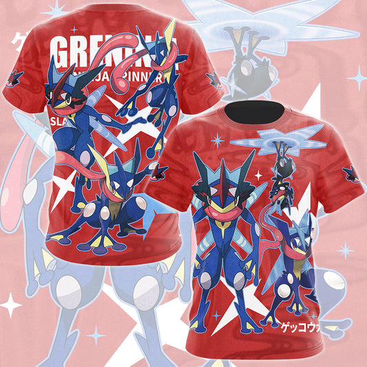 Pokemon Greninja Video Game All Over Printed T-shirt Tank Top Zip Hoodie Pullover Hoodie Hawaiian Shirt Beach Shorts Joggers