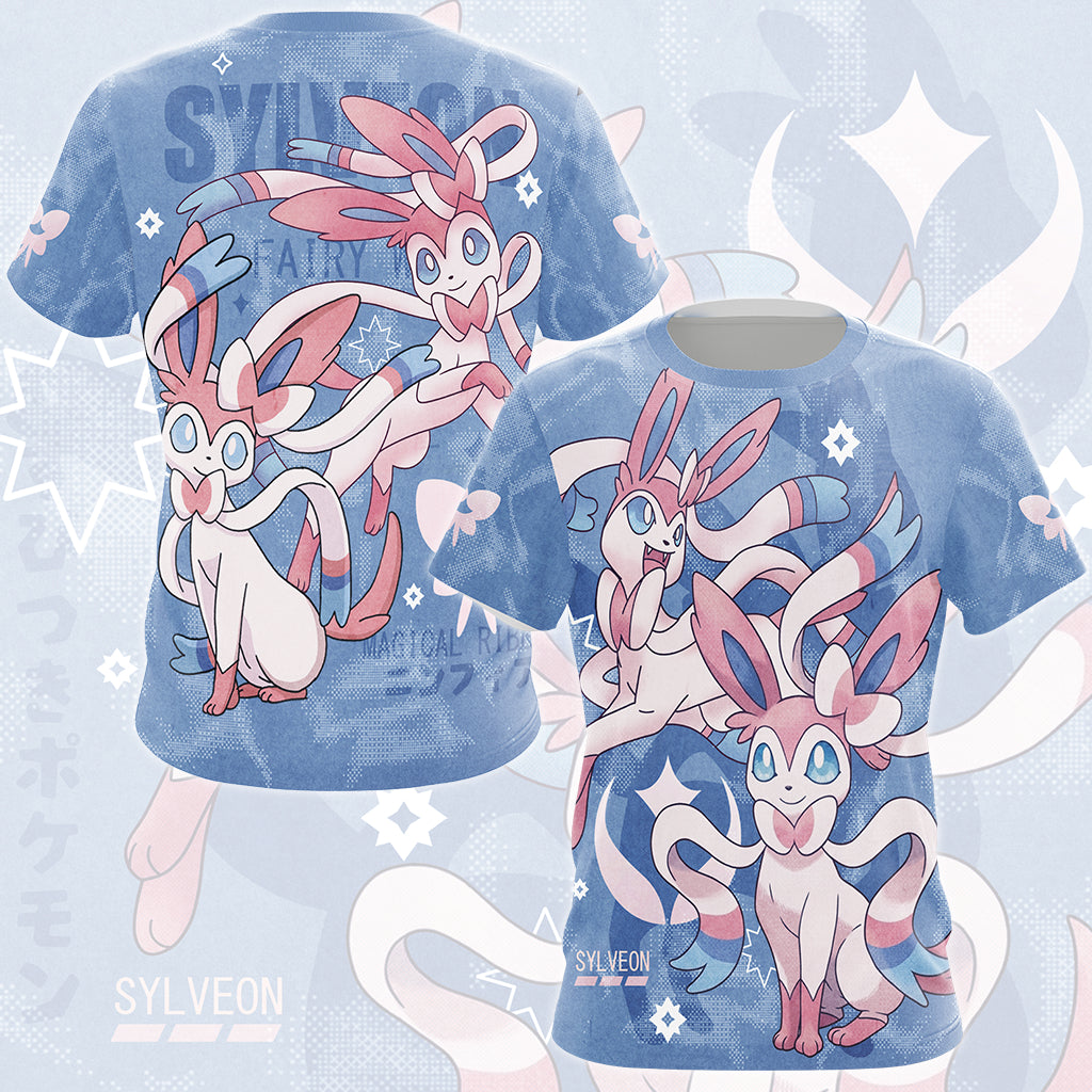 Pokemon Sylveon Video Game All Over Printed T-shirt Tank Top Zip Hoodie Pullover Hoodie Hawaiian Shirt Beach Shorts Joggers T-shirt