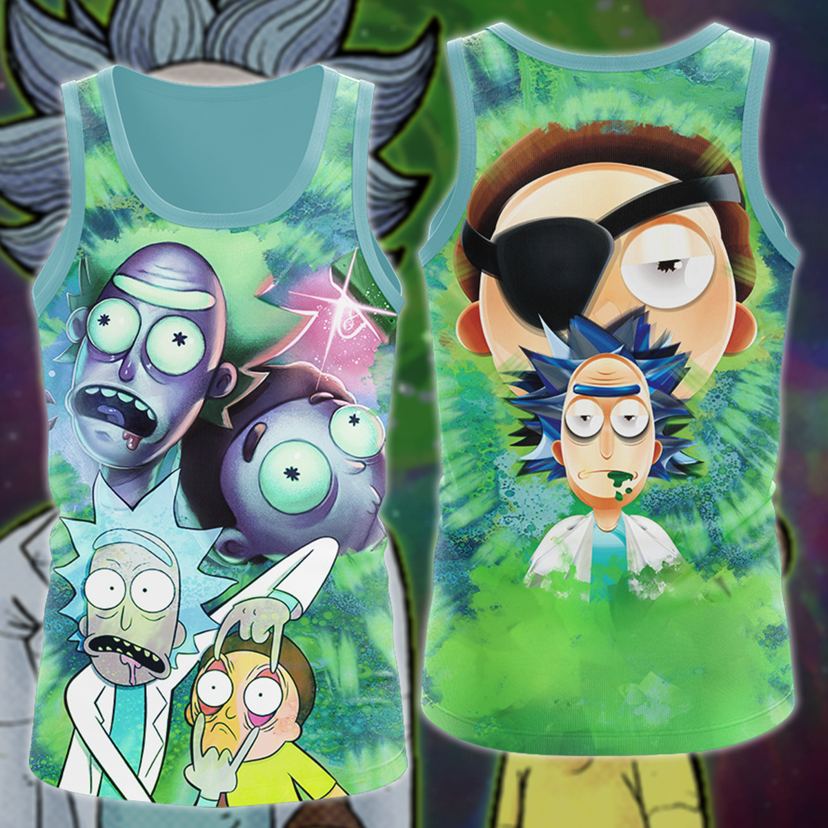 Rick and Morty 3D All Over Print T-shirt Tank Top Zip Hoodie Pullover Hoodie Hawaiian Shirt Beach Shorts Jogger Tank Top