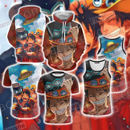 One Piece Luffy Ace Sabo Unisex 3D T-shirt