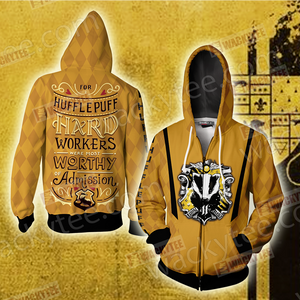 For Hufflepuff Hard Workers Were Most Worthy Of Admission Zip Up Hoodie