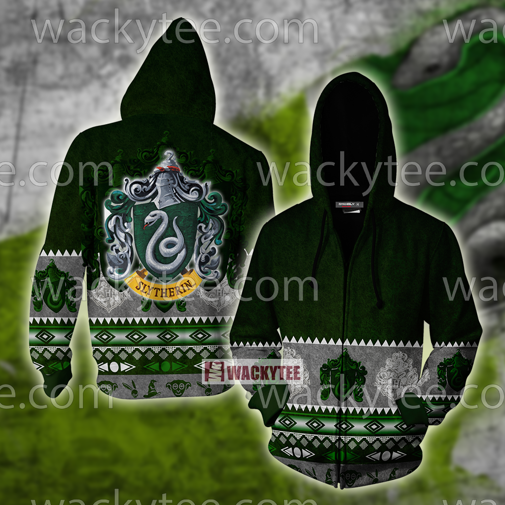 Cunning Like A Slytherin Harry Potter Wacky Style Unisex 3D T-shirt Zip Hoodie